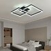 Lustra LED 140W Minimalist 2 Square Black, LED inclus, 3 surse de iluminare, Telecomanda, Dimabil, L